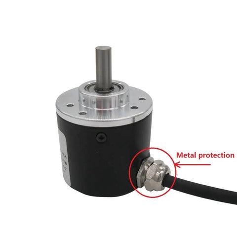 Incremental Rotary Encoder 600PPR Optical AB Two-Phase Quadrature Output, 6mm Shaft, metal protected cable, CNC use