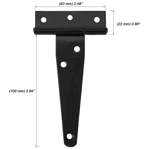 20 Pack 4 Inch Black T Strap Hinges Bulk Heavy Duty Iron Barn Door Hinges With Screws For Wooden Doors Windows And Fences Galvanized