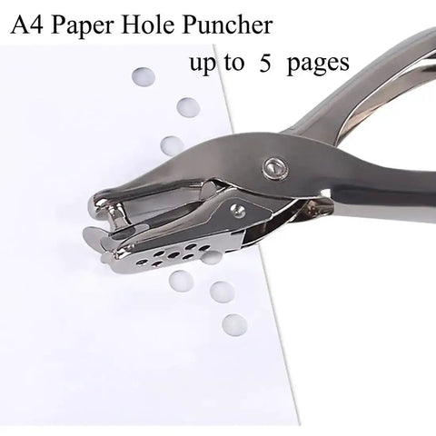 Handheld Metal Circle Hole Punch 6mm for Scrapbooking Loose Leaf Paper punching clean holes in sheets, up to five at once