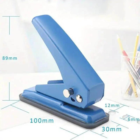 Heavy Duty Single Hole Puncher With One Quarter Inch Hole Twenty Sheet Capacity Metal Construction Skid Resistant Base