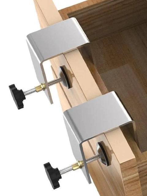 Heavy Duty Drawer Front Clamps Set Black Stainless Steel C Clamps For Woodworking Dual End Fixing Clips holding drawer front