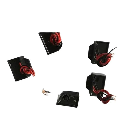 Six black electromagnetic motor brake modules with red wiring for DC170V systems.
