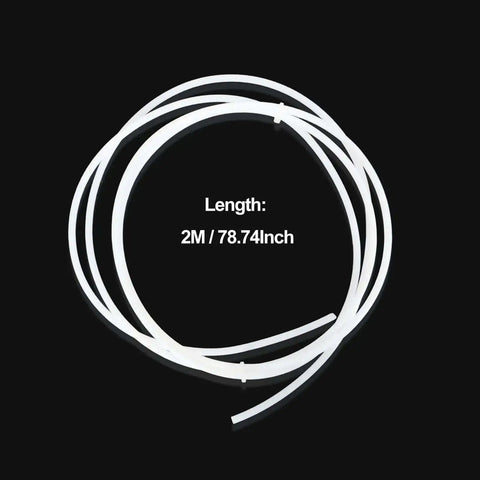 2M PTFE Teflon Tube For 1.75mm Filament 4mm OD 2mm ID Extruder Tubing For 3D Printers coiled on a black background