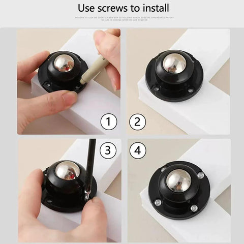 Installing Adhesive Caster Wheels For Furniture Storage Boxes And Trash Cans 1 Inch Low Profile Black 360 Degree Swivel