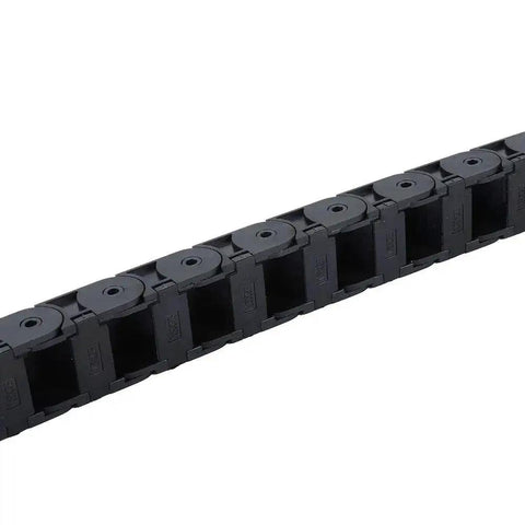 Nylon Cable Drag Chain For 3D Printers And CNC Machines 18x25mm Open Wire Carrier Bridge Type 1 Meter Length, black, side view