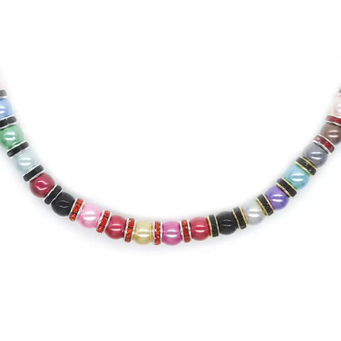 Necklace made with 200 Pcs Glass Pearl Beads Assorted Colors Satin Luster Round Czech Glass Beads for DIY Jewelry Making and Bracelet Crafting