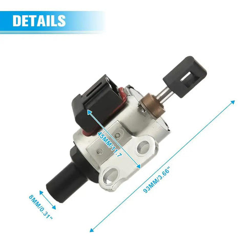 Transmission Stepper Motor JF011E Compatible With Dodge Caliber 2.0L, side view with dimensions