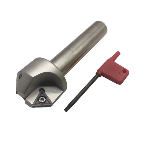 Three Quarters Inch Shank Chamfering Tool Bit With Two Blade Boring Bar Holder And Ten TCMT32.51 And TCMT32.52 Replacement Carbide Turning Inserts