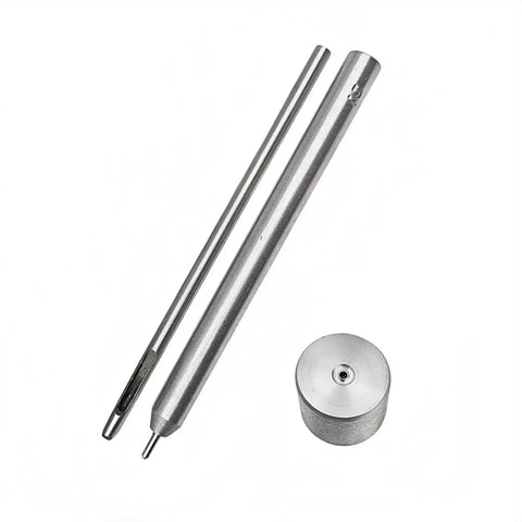 2mm Eyelet Hole Punch Die Tool with Grommet Setter and Hollow Punch Base, Ram for Leather Craft, DIY Carbon Steel
