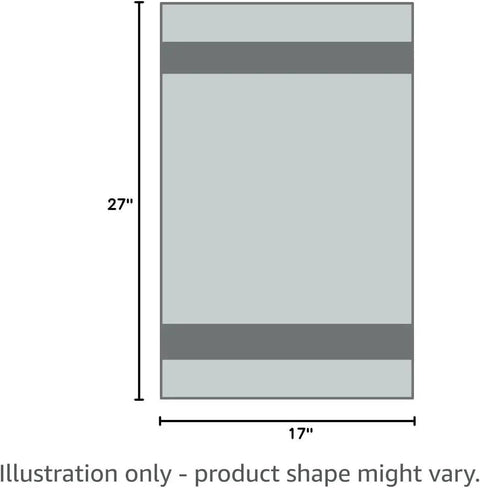 Diagram of Large 27x17 Inch Drying Chamois Cloth For Cars Super Absorbent Washable, showing dimensions and shape.