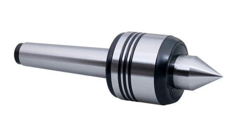 MT3 Precision Medium Duty Live Center for manual lathes with precision bearings and anti-dust seal, shown in stainless steel, side view.