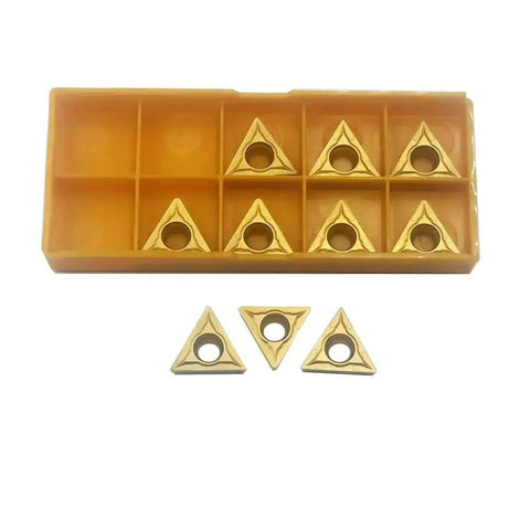 Pro Grade Linzuan 20 Pcs Carbide Inserts Set For Metal Cutting TCMT32.51 TCMT32.52 in yellow box