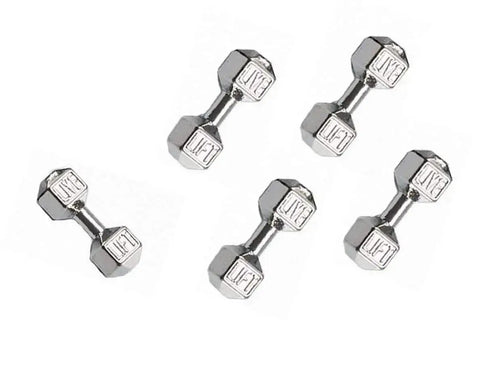 Silver dumbbell charm beads for jewelry making, engraved with 'LIVE LIFT', part of 30 multicolor alloy DIY spacer charms for fitness crafts.