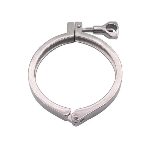 DERNORD stainless steel sanitary clamp, single-pin Clover tri-clamp for 4-inch tube OD, Amazon brand