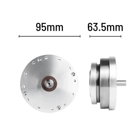 Harmonic Drive SHF20IV Strain Wave Gear Reducer compact design front and side view, 95mm diameter, ideal for automation use in tight spaces.