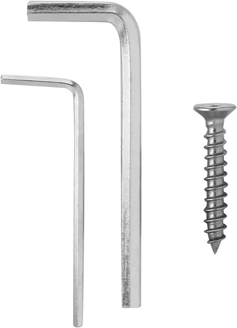 Wrenches and screw from 2 Pack 180 Degree Concealed Cross Door Hinges With Spanners Zinc Alloy Invisible Hinge Set