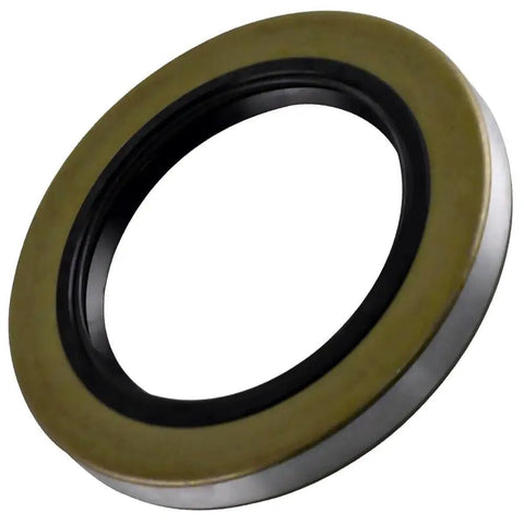 Close-up view of a grease seal from the 4 Sets 14125A Trailer Bearing Kits For 5200 7000 Lb Axles EZ Lube And Standard Axles