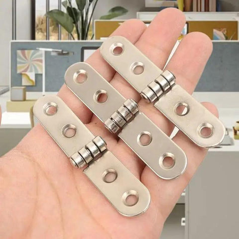 Foldable 180 Degree Rounded Corner Buffer Hinge For Wooden Box And Cabinet Doors Metal Rotating Flap Hinge Durable Rust Resistant Heavy Duty Hardware Suitable For DIY Projects And Small Furniture 2 Pack Or 4 Pack Options.