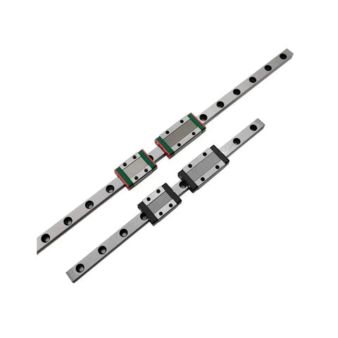 Miniature Linear Guide Rail System MGN7C Carriage 80mm, two rails with multiple carriages, 40mm to 200mm travel, for CNC and robotics