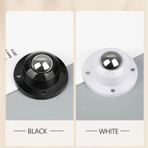 Black and white Self Adhesive Caster Wheels 0.8 Inch Low Profile 360 Degree Swivel for Furniture Storage Boxes Trash Cans