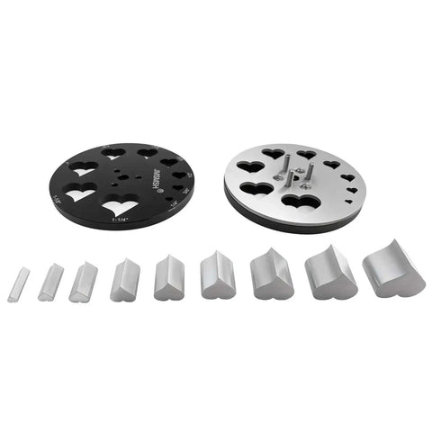 Disc Cutter Set Of 9 Entangled Heart Punches For Jewelry Making Pendants And Bracelets, SKH9 Steel Mold, front view