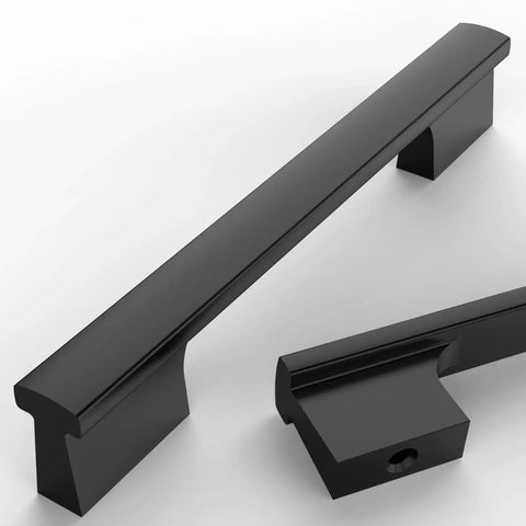 10 Pack 5 Inch Matte Black Cabinet Pulls for Cupboards and Drawers, Rust Resistant Metal Handles, 128mm Length Center to Center, Easy to Install
