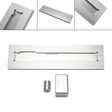 Aluminum Welding Jig Kit For PM-63 Rak Alignment, visible components include a flat aluminum piece and cylindrical blocks.