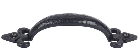 Antique black Trishul Iron Pull Handle 6 inch for cabinets and doors, durable iron, pack of 2, retro style with powder coated finish.