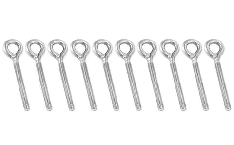 M8 Eye Bolts Set Heavy Duty Shoulder Lifting Eyebolts Stainless Steel Welded Closed Ring Bolts 10 Pack Threaded Eyebolts