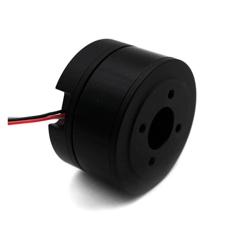 Side view of Beefy High Torque Brushless Servo Motor With Separate Encoder For Industrial Automation with cables visible.