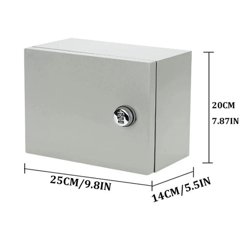 Heavy Duty Steel Electrical Enclosure Box Waterproof Wall Mounted Junction Box For Electronics 25x20x12 Cm with lock