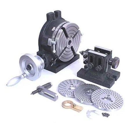 Pro Grade Workhorse Rotary Table with steel dividing plates set and tailstock for manual milling indexing kit MT2 bore