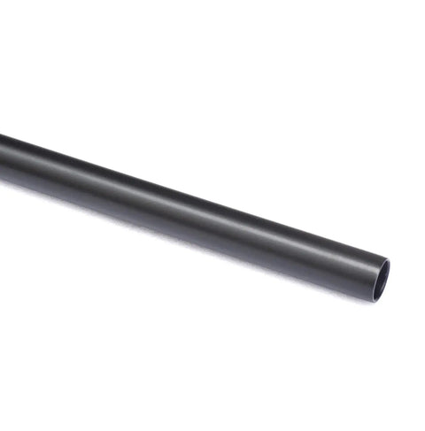 Close-up of black powder-coated rail for 5 Foot Frameless Black Sliding Glass Shower Door Running Track Barn Style Hardware Set.