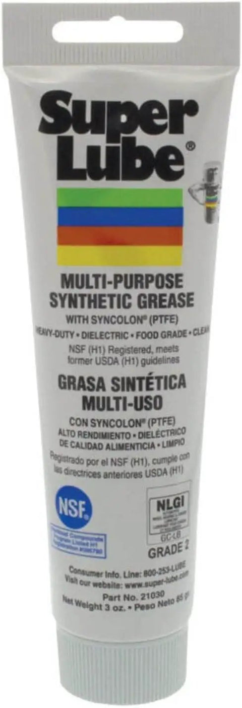 Synthetic Multi Purpose Grease 3 Oz Tubes Pack Of 2, NLGI Grade 2 Heavy Duty Lubricant, Dielectric And Food Grade, NSF H1 Safe