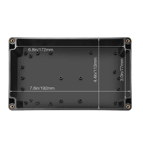 Interior view of Waterproof ABS Plastic Electronics Project Box Enclosure 200mm By 120mm By 75mm Black for mounting components