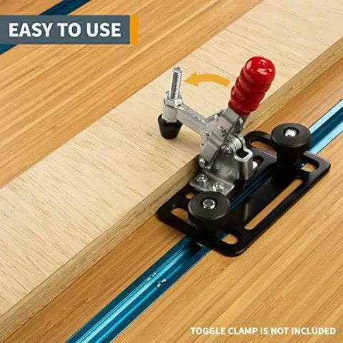 Toggle Clamp Mounting Plate Kit With Round 5/16-18 Knobs And T-Bolts For T-Track Accessories on wooden surface
