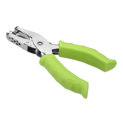 One Quarter Inch Hole Punch Handheld With Soft Grip Ergonomic Handle for DIY Crafts Scrapbooking Tags and Tickets Card Making 6mm Metal Paper Puncher Non Slip Removable Handle Portable Green