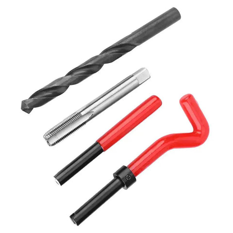 Thread Repair Kit M11x1.25 Metric Female Thread Repair Tool Set With Spiral Drill Tap Wrench And 12 Inserts For Automotive Repairs