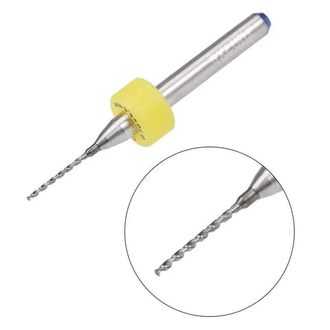 Close-up of 0.7mm Tungsten Carbide PCB Drill Bits Set For Jewelry Making And PCB Engraving One Eighth Inch Shank Micro CNC Bits
