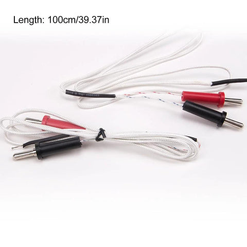 ZORZA 2-pack K-type thermocouple temperature sensors with white braided cables and metal probes, 100 cm, for multimeters.