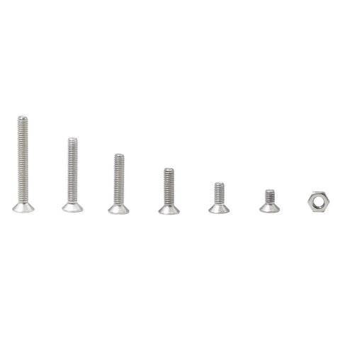 Assorted 260 Piece M3 Hex Socket Flat Head Countersunk Bolts And Nuts Kit Made From 304 Stainless Steel for hardware projects.