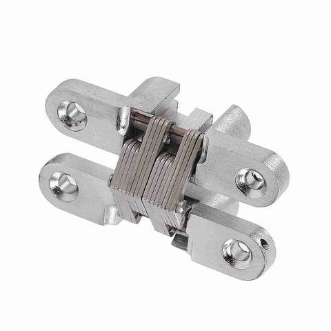 180 Degree Zinc Alloy Invisible Folding Door Hinges For Cabinets And Sliding Doors Rustproof Stainless Steel Cross Hidden Hinges