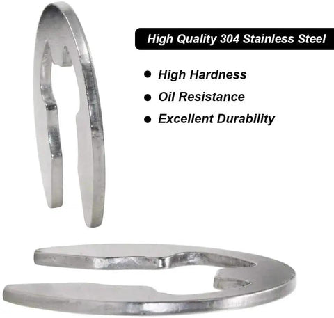 External Retaining Ring Kit With 120 Pcs, 10 Sizes, 304 Stainless Steel Circlip Rings, Snap Ring Set In Box, Rust Resistant And Heat Treated
