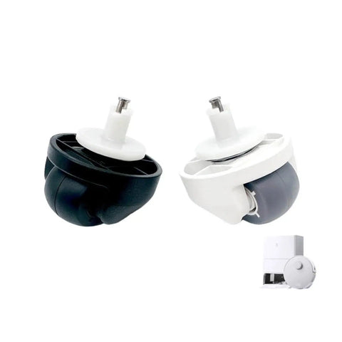 Black and white replacement caster wheels for ECOVACS T10 T20 X1 robot vacuums, durable and high quality for optimal cleaning performance.