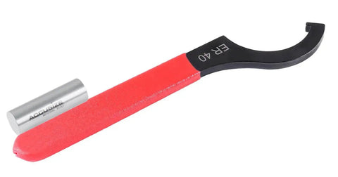 ER40 Collet Nut Wrench Pro Grade Adjustable Tool With Extended 8.267 Inch Handle for precise fit and leverage, front view