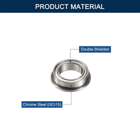 Flanged Ball Bearing MF128ZZ 8Mm X 12Mm X 3.5Mm Miniature Bearing with Double Shielding, Chrome Steel GCr15