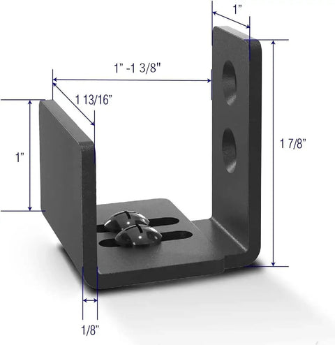 Matte Black Floor Guide Wall Mount For Sliding Barn Door Hardware Set Of 2, Adjustable For Door Thickness From 1 Inch To 1-3/8 Inches