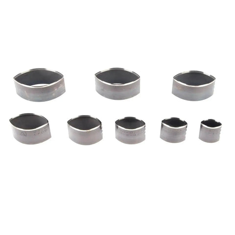 8 Piece Leather Punch Die Set With Hollow Cutters for leather, clay, and jewelry projects, shown in a sturdy steel construction.