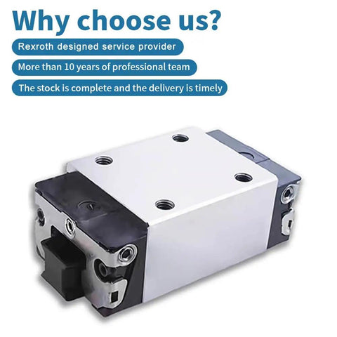Corrosion resistant ball slider block R162149370, sealed slide unit in angled view for CNC and robotics applications
