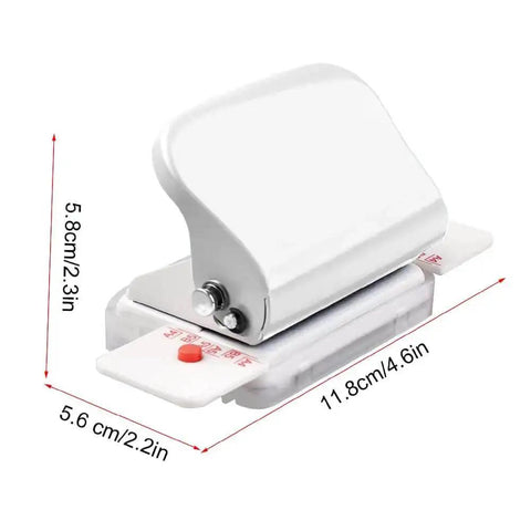 Six Hole Puncher For Loose Leaf Notebooks And Scrapbooks, A4 A5 B5 Compatible Handheld Circle Paper Puncher, durable metal, white